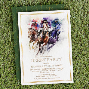 Elegant Race Horse Derby Party Equestrian Invitation
