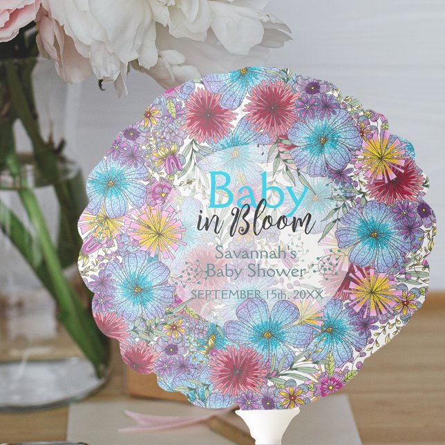 Elegant Radiant Bohemian Flowers Baby in Bloom Balloon (Creator Uploaded)