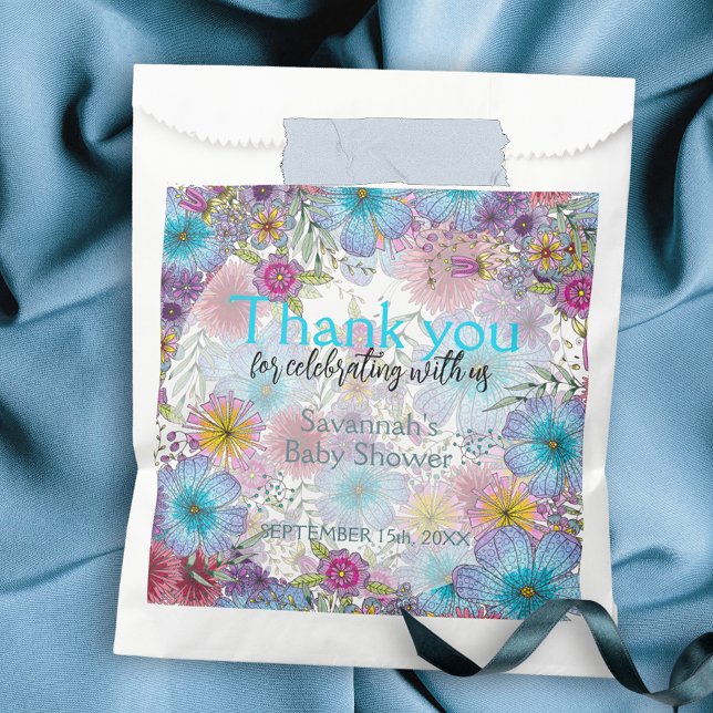 Elegant Radiant Bohemian Flowers Baby in Bloom Favor Bag (Creator Uploaded)