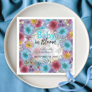 Elegant Radiant Bohemian Flowers Baby in Bloom  Napkins
