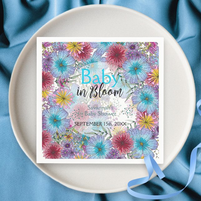 Elegant Radiant Bohemian Flowers Baby in Bloom  Napkins (Creator Uploaded)