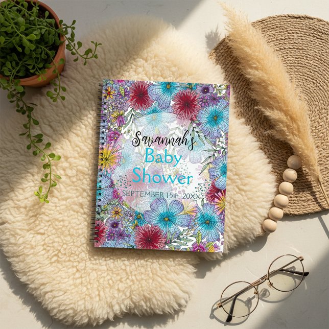 Elegant Radiant Bohemian Flowers Baby in Bloom Notebook (Creator Uploaded)