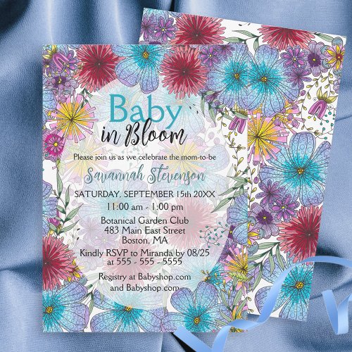 Elegant Radiant Doodle Flowers Baby in Bloom 