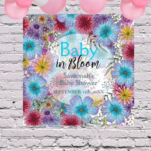 Elegant Radiant Doodle Flowers Baby in Bloom