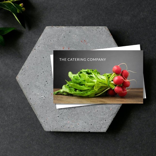 Elegant Radish Photo Personal Chef Catering Business Card (Creator Uploaded)