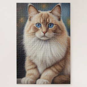 Elegant Ragdoll Cat Painting Jigsaw Puzzle