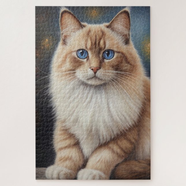 Elegant Ragdoll Cat Painting Jigsaw Puzzle (Vertical)