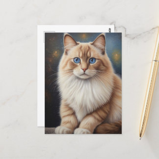 Elegant Ragdoll Cat Painting Postcard