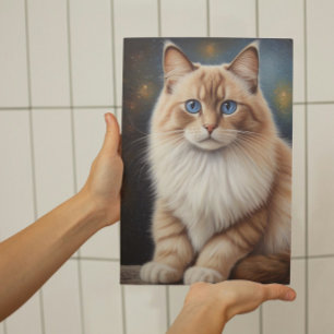 Elegant Ragdoll Cat Painting Poster