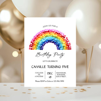 Elegant Rainbow Birthday party Invitation