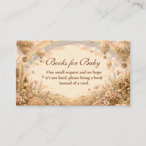 Elegant Rainbow Boho Books for Baby Enclosure Card
