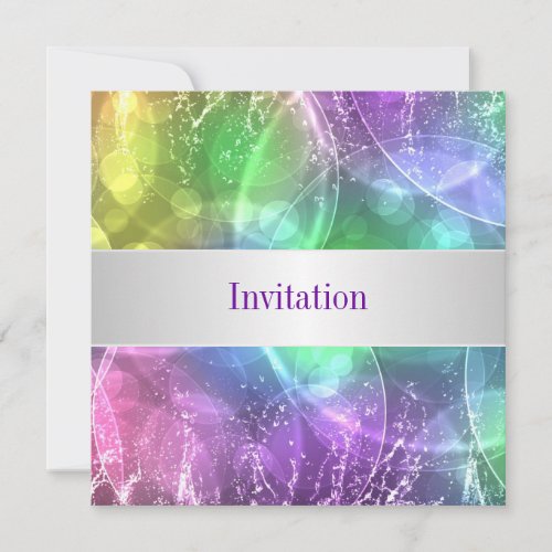 Elegant Rainbow Bubbles 12 Special Birthday Event Custom Invites