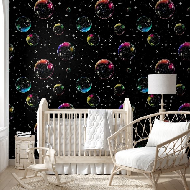 Elegant Rainbow Bubbles Seamless Stylish Patterns  Wallpaper (Kids)