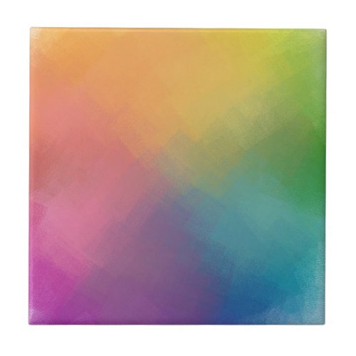 Elegant Rainbow Colors Modern Abstract Template Ceramic Tile