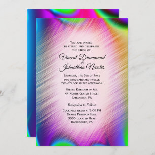 Elegant Rainbow Colors Wedding Invitations