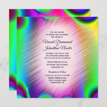 Elegant Rainbow Colors Wedding Invitations