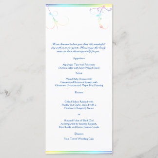 Elegant Rainbow Floral Gay Wedding Menu