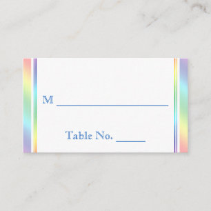 Elegant Rainbow Floral Gay Wedding Place Cards