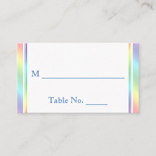 Elegant Rainbow Floral Gay Wedding Place Cards