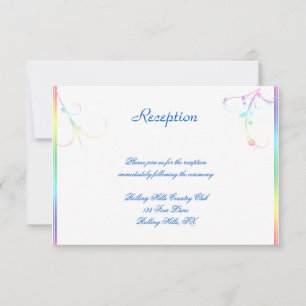 Elegant Rainbow Floral Gay Wedding Reception Invitation