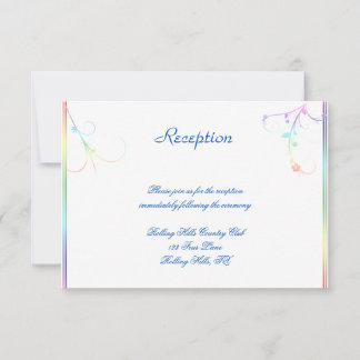 Elegant Rainbow Floral Gay Wedding Reception Invitation