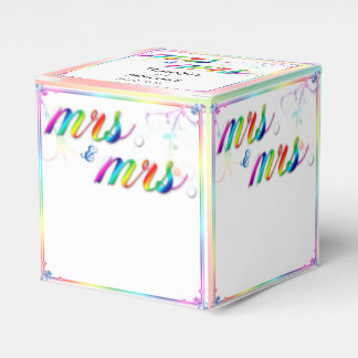 Elegant Rainbow Floral Wedding Favor Box