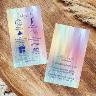 Elegant Rainbow Gradient Branding Jewelry Care Bus Business Card