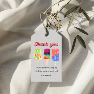 Elegant rainbow ice pops baby Shower thank you Gift Tags