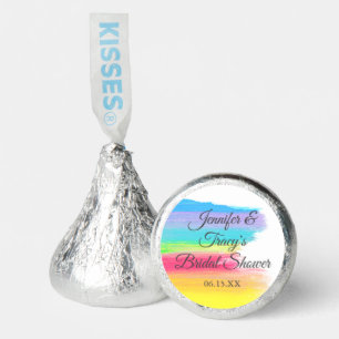 Elegant Rainbow Personalized Lesbian Bridal Shower Hershey®'s Kisses®