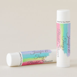 Elegant Rainbow Personalized Lesbian Bridal Shower Lip Balm