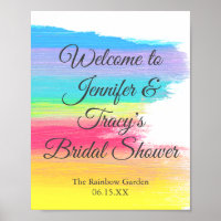 Elegant Rainbow Personalized Lesbian Bridal Shower