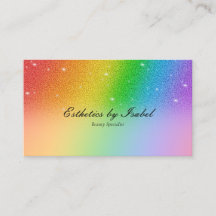 Elegant Rainbow Sparkle Esthetician Business Card