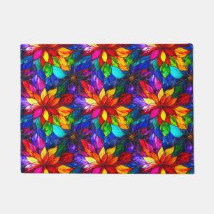 Elegant Rainbow Stained Glass Pattern Doormat