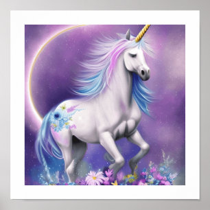 Elegant Rainbow Unicorn Poster