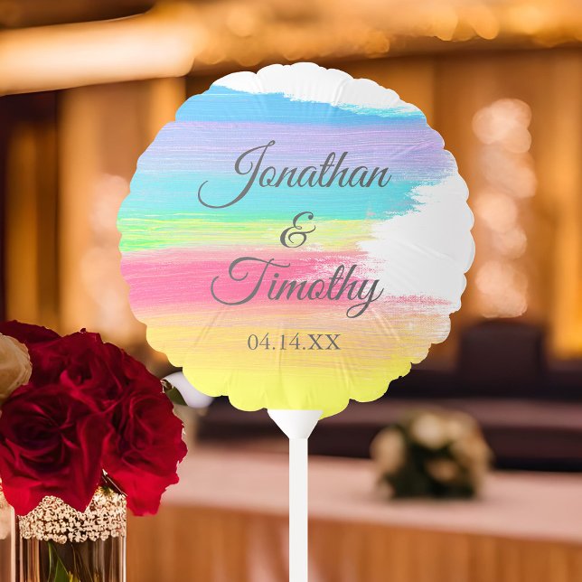 Elegant Rainbow Wedding Personalized Party Balloon (Creator Uploaded)