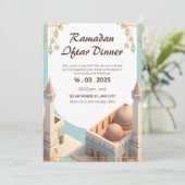 Elegant Ramadan Iftar Dinner Invitation | Editable (Standing Front)