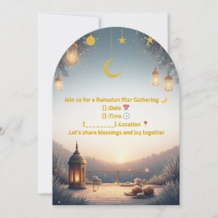 Elegant Ramadan Iftar Invitation 🌙 Gold & Navy Is