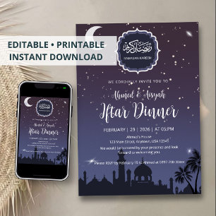 Elegant Ramadan Iftar Invitation Night Mosque