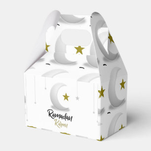 Elegant Ramadan Kareem Crescent Design Islamic Art Favor Boxes