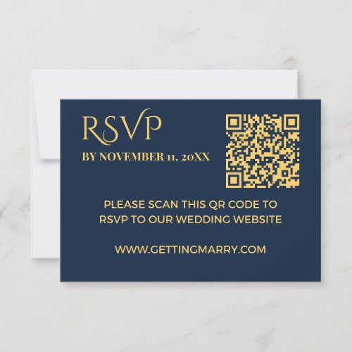 Elegant Rangoli Royal Blue and Gold Indian Wedding RSVP Card
