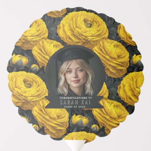 Elegant Ranunculus Floral Graduating Class Balloon