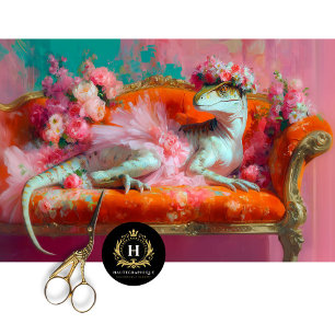 Elegant Raptor in Pink Tutu Floral Couch Decoupage Tissue Paper