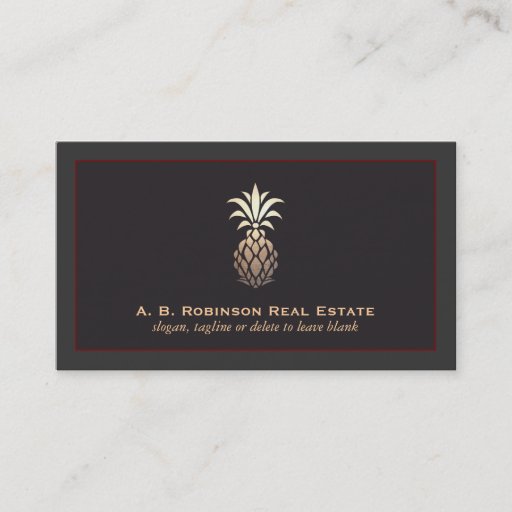 Customizable Real Estate Pineapple Motif  Business Card