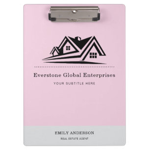 Elegant Real Estate Agent House Business Clipboard