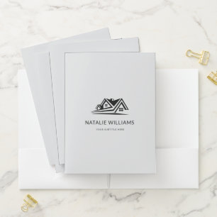 Elegant Real Estate Agent House Business Pocket Folder