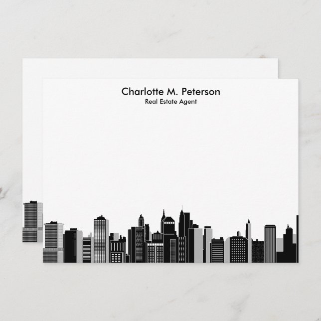 Elegant  Real Estate Agent House Realtors   Note Card (Front/Back)