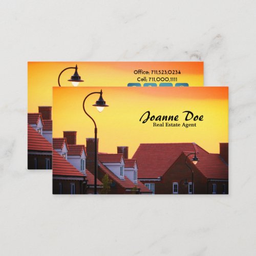 Elegant Real Estate Agent Houses Business Card