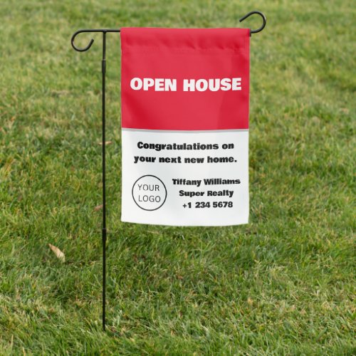 Elegant Real Estate Agent Open House Garden Flag