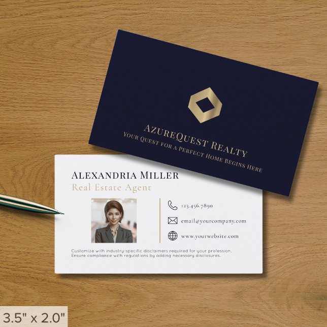 Elegant Real Estate Agent Photo Business Card (Creator Uploaded)