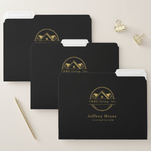 Elegant Real Estate Black and gold custom logo File Folder